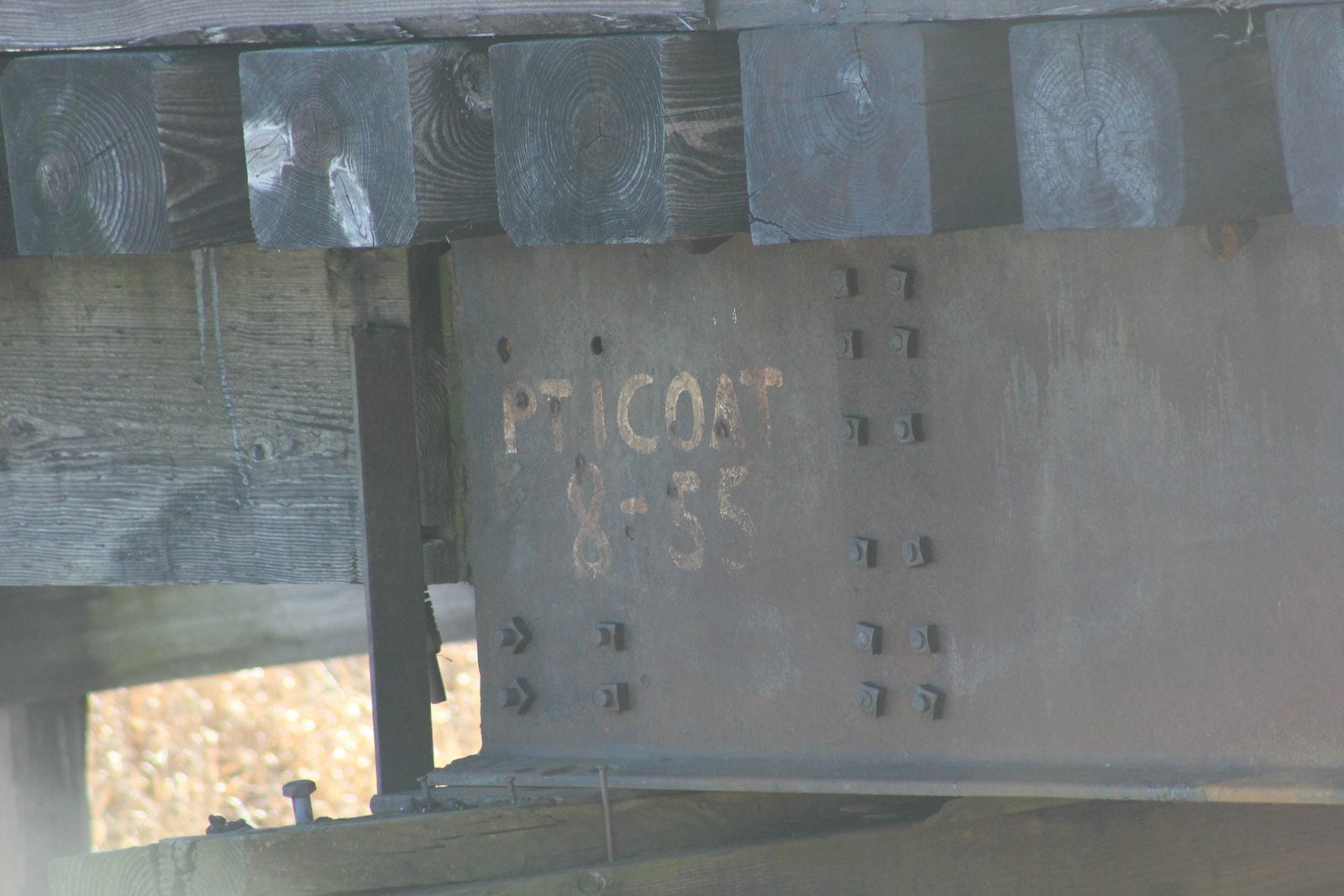 Stenciling and missing plaque